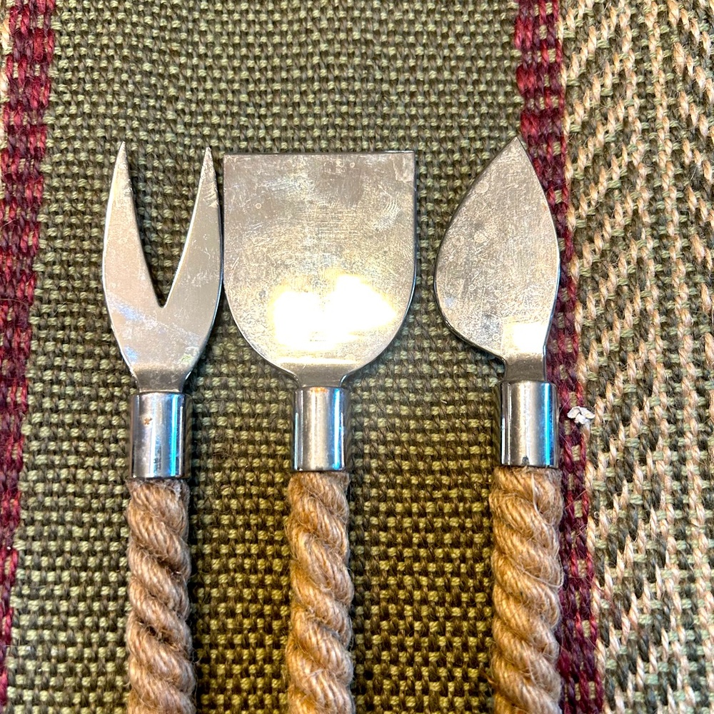 Thirstystone 3 piece cheese knife set rope set